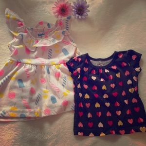 Set of 2 baby girls shirt.